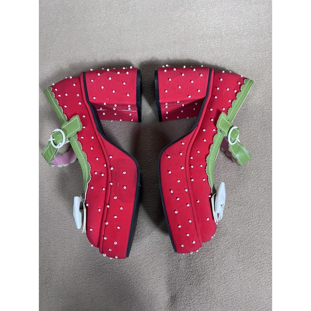 Dolls Kill x Strawberry Shortcake Freshly Ripe Platform Mary Janes 11M Heels - Picture 4 of 14